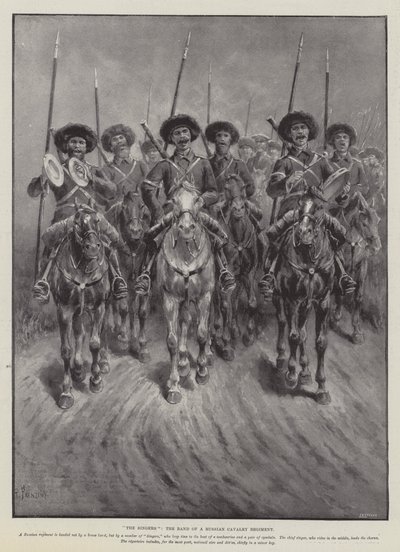ロシアの騎兵連隊のバンド、歌手 作： Paul Frenzeny